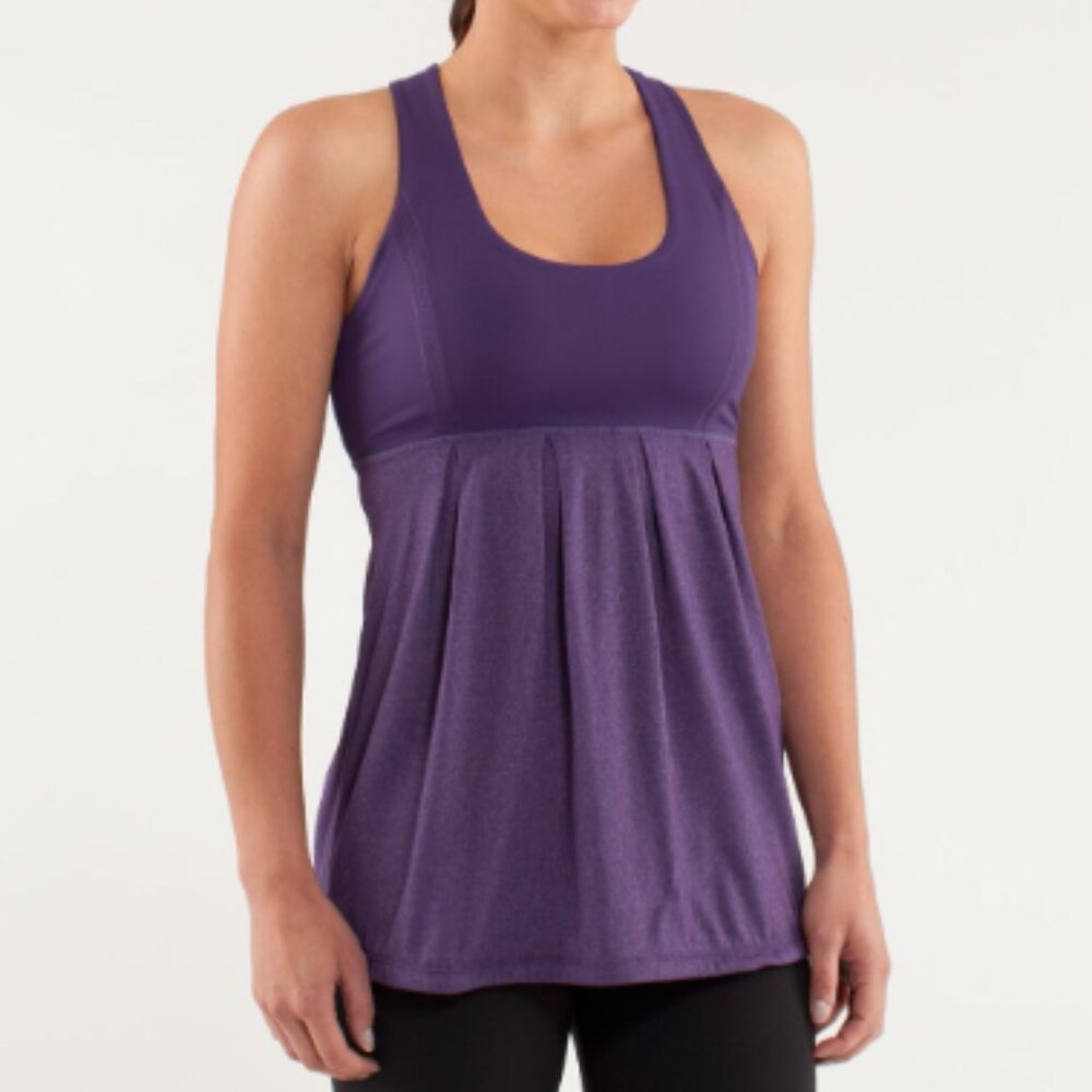Lululemon Power Dance Tank Heathered Concord Grape / Concord Grape